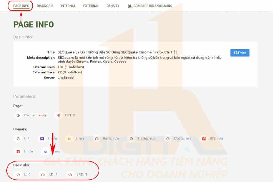 Cách xem thông số backlinks