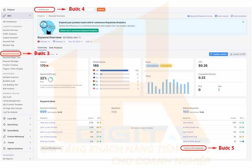 Phần mềm kiểm tra từ khóa SEO Semrush