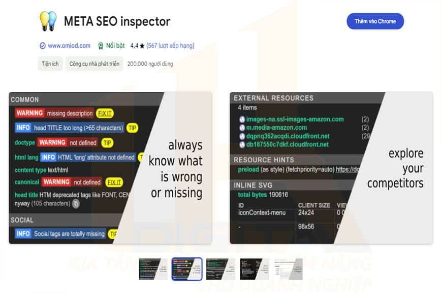 Cài đặt Addon Meta SEO Inspector trên Google Chrome